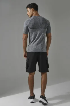 Cheap boohooMAN Man Active Muscle Fit Seamless Marl T-shirt charcoal