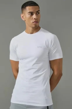 Outlet boohooMAN Man Active Muscle Fit T-shirt white