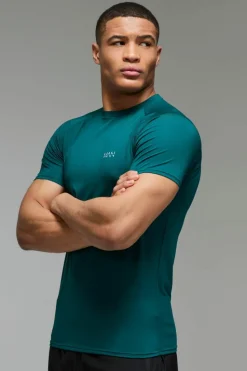 Fashion boohooMAN Man Active Muscle Fit T-shirt teal