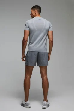 Discount boohooMAN Man Active Neon Logo 5inch Short charcoal