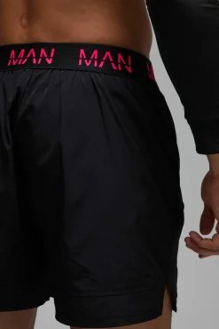 Best boohooMAN Man Active Neon Logo 5inch Short black