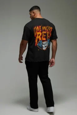 New boohooMAN Man Active One More Rep Graphic Oversized T-shirt black