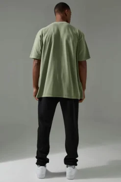 Outlet boohooMAN Man Active One More Rep Oversized Over-dye T-shirt sage