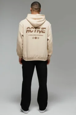 Discount boohooMAN Man Active Oversized Hoodie sand