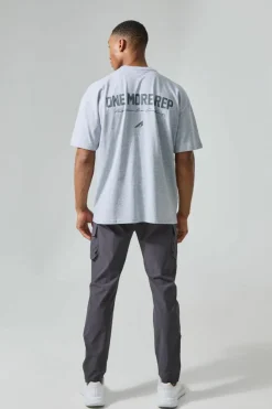 Flash Sale boohooMAN Man Active Oversized One More Rep T-shirt grey marl