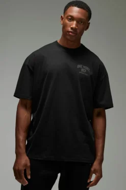 Fashion boohooMAN Man Active Oversized One More Rep Shark T-shirt black