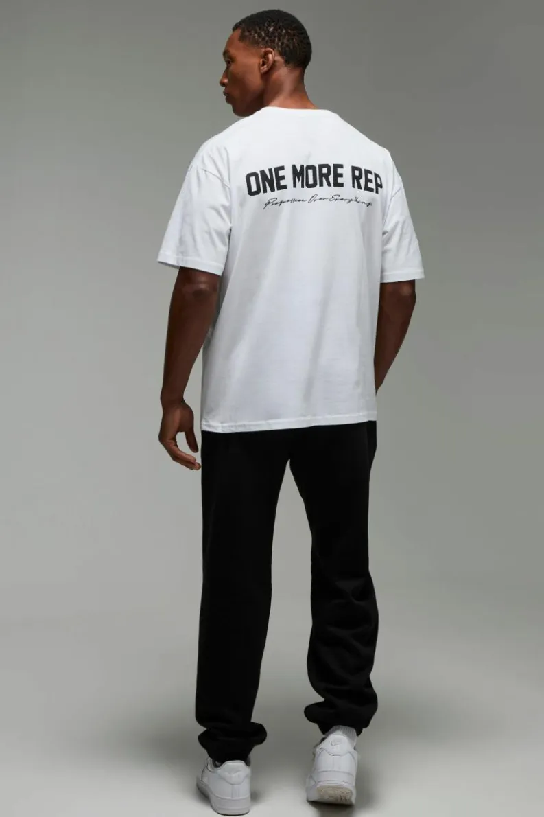 Fashion boohooMAN Man Active Oversized One More Rep T-shirt white