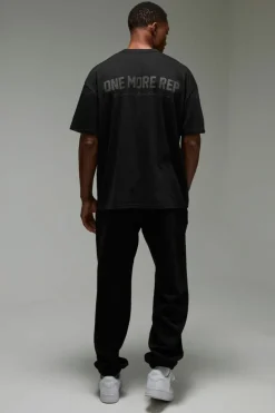 Outlet boohooMAN Man Active Oversized One More Rep T-shirt black