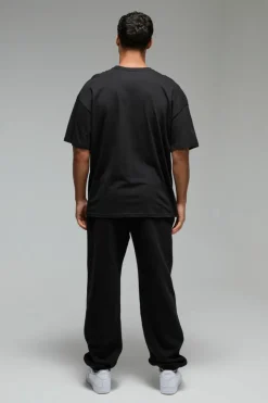 Fashion boohooMAN Man Active Oversized UFC Puff Print License T-shirt black