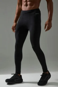 Online boohooMAN Man Active 2 Pack Base Layer Legging black