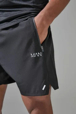 Cheap boohooMAN Man Active Perforated Stretch Woven Regular Fit 5inch Short black