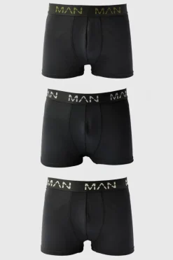 Shop boohooMAN Man Active Performance Boxer 3 pack multi