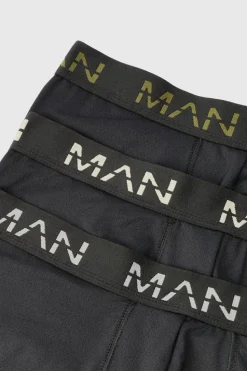 Shop boohooMAN Man Active Performance Boxer 3 pack multi