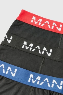 Best Sale boohooMAN Man Active Performance 3 Pack Boxer Coloured Waistband multi