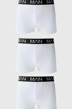 Shop boohooMAN Man Active Performance 3 Pack Boxer white