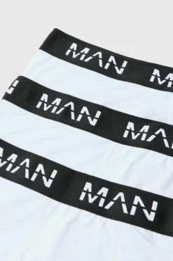 Shop boohooMAN Man Active Performance 3 Pack Boxer white