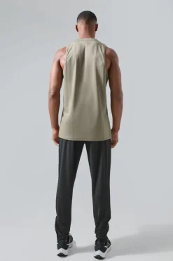 Cheap boohooMAN Man Active Performance Reg Fit Tank khaki