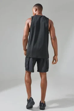 Discount boohooMAN Man Active Performance Regular Fit Tank black