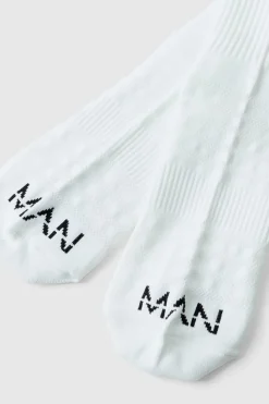 Sale boohooMAN Man Active Performance Trail Crew Sock white