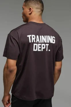 Discount boohooMAN Man Active Performance Training Dept. Oversized T-shirt dark brown