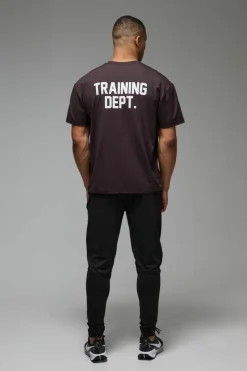 Discount boohooMAN Man Active Performance Training Dept. Oversized T-shirt dark brown