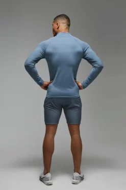 Store boohooMAN Man Active Performance Training Dept. Muscle 1/4 Zip steel