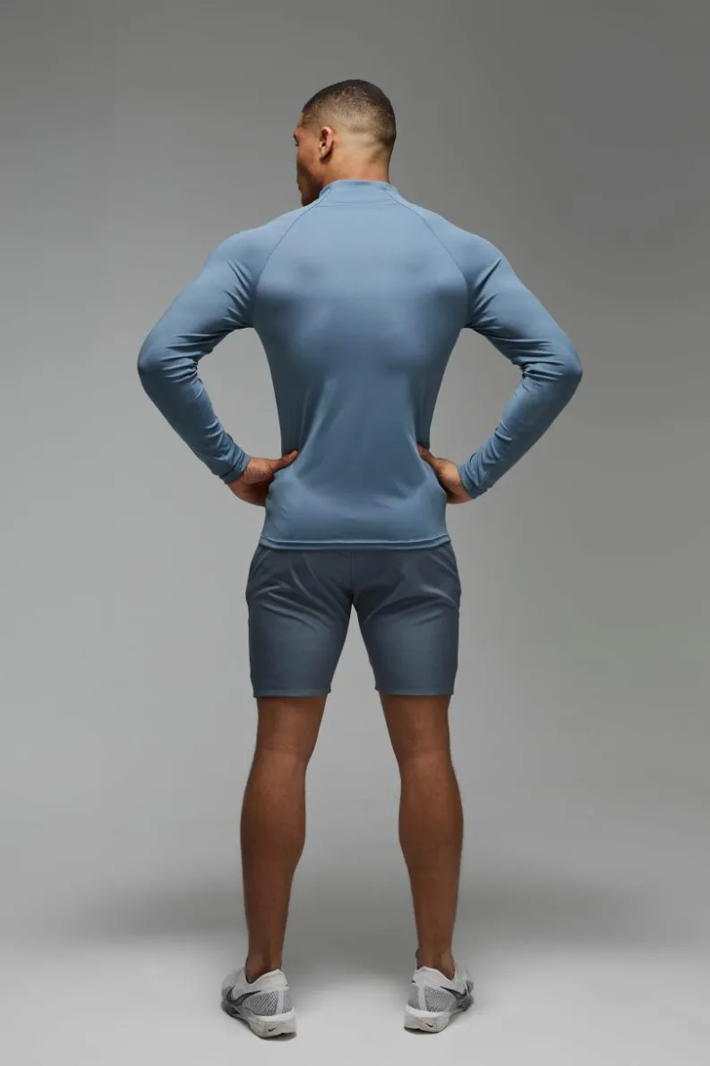 Store boohooMAN Man Active Performance Training Dept. Muscle 1/4 Zip steel