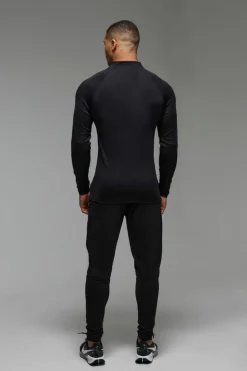 Clearance boohooMAN Man Active Performance Training Dept. Muscle 1/4 Zip black
