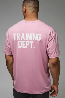 Fashion boohooMAN Man Active Performance Training Dept. Oversized T-shirt pink