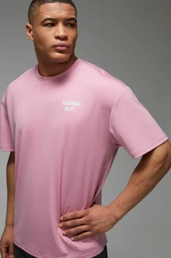 Fashion boohooMAN Man Active Performance Training Dept. Oversized T-shirt pink