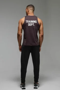Fashion boohooMAN Man Active Performance Training Dept. Tank dark brown