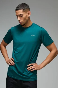 Sale boohooMAN Man Active Regular Fit Performance T-shirt teal