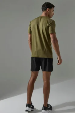 Best Sale boohooMAN Man Active Regular Fit Performance Marl T-shirt khaki