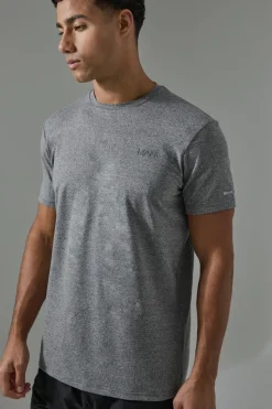Flash Sale boohooMAN Man Active Regular Fit Performance Marl T-shirt grey