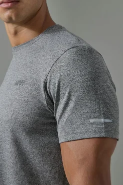 Flash Sale boohooMAN Man Active Regular Fit Performance Marl T-shirt grey