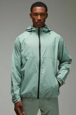 Discount boohooMAN Man Active Ripstop Shower Resist Windbreaker sage
