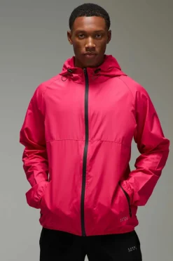 Best Sale boohooMAN Man Active Ripstop Shower Resist Windbreaker pink