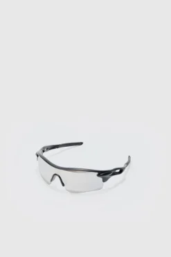 Store boohooMAN Man Active Rubberised Mirrored Sunglasses silver