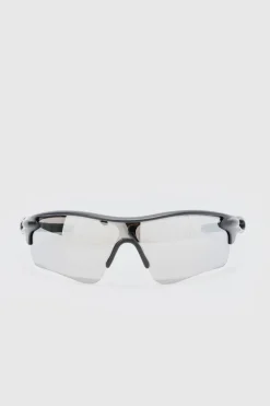 Store boohooMAN Man Active Rubberised Mirrored Sunglasses silver