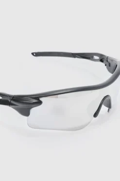 Store boohooMAN Man Active Rubberised Mirrored Sunglasses silver