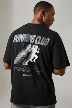 Best Sale boohooMAN Man Active Running Club Oversized T-shirt black
