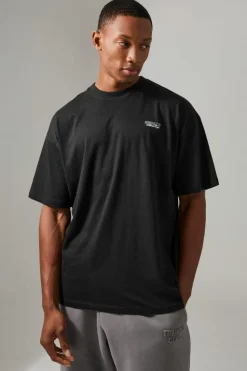 Best Sale boohooMAN Man Active Running Club Oversized T-shirt black