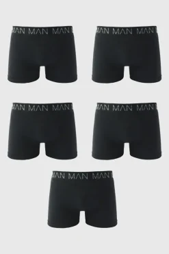 New boohooMAN Man Active Seamless Boxer 5 Pack black