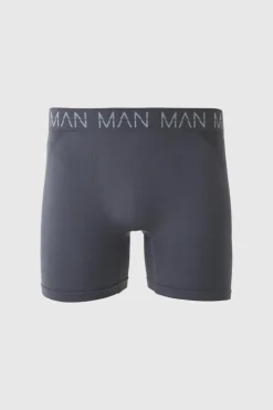Hot boohooMAN Man Active Seamless 7inch Long Boxer charcoal
