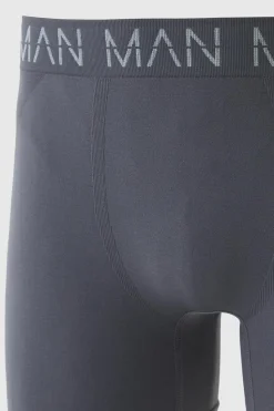 Hot boohooMAN Man Active Seamless 7inch Long Boxer charcoal