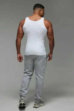 Outlet boohooMAN Man Active Seamless Rib Muscle Fit Vest white