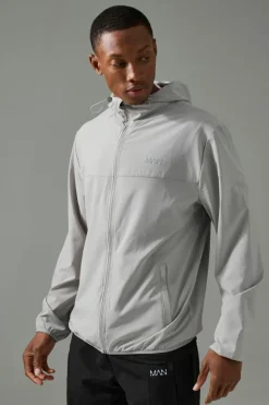 Flash Sale boohooMAN Man Active Shower Resist Ventilated Windbreaker grey
