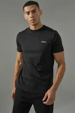 Hot boohooMAN Man Active Slim Fit T-Shirt black