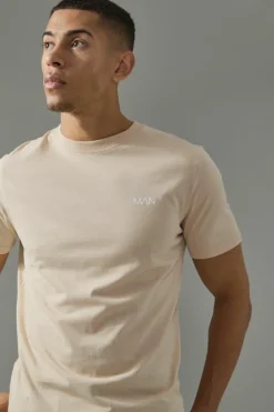 Discount boohooMAN Man Active Slim Fit T-Shirt sand