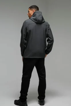 Discount boohooMAN Man Active Softshell Jacket charcoal